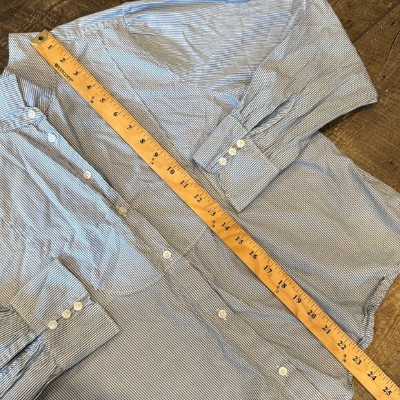 Lucky Brand Women's Striped Button Down Shirt White Blue Size XL - Picture 5 of 8